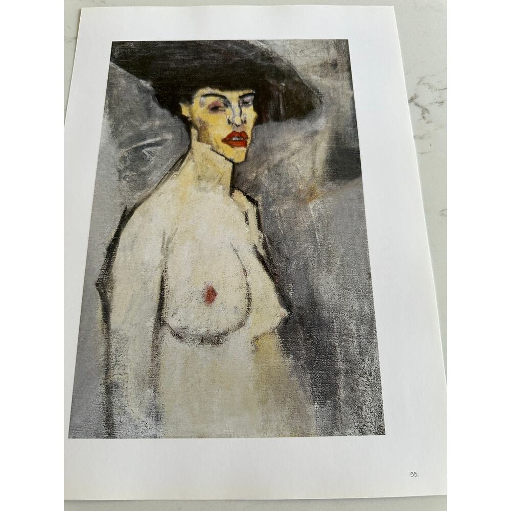Modigliani, Nude with Hat, Painting, Print, Portrait, Art, ~ 250626-WH 365